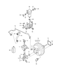 Maître-cylindre de frein / Booster de frein / Conduite de dépression / Pompe à vide Cayenne 9PA (955) 2003-06