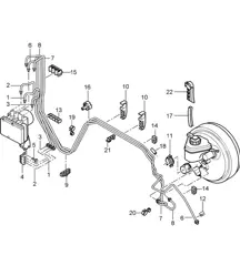 Conduites de frein / partie avant de carrosserie Cayenne 9PA (955) 2003-06