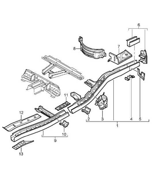 Diagram 801-20 Porsche Cayman S 3.4L 987C 2005-08 Body
