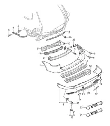 Pare-chocs arrière Cayenne 9PA (955) 2003-06