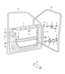 Guscio nudo della portiera / Anteriore / Guarnizioni Cayenne 9PA (955) 2003-06