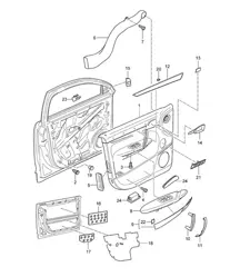 Door trim panel with Insulation - Front - Cayenne 9PA (955) 2003-06