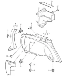 Side trim panel / Accessories - Rear - Cayenne 9PA (955) 2003-06