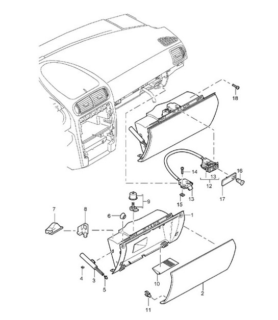 Diagram 809-10 Porsche Cayenne MK1 (955) 2003-2006 Karosserie