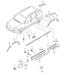 Accessori decorativi - Esterno inferiore - Cayenne 9PA (955) 2003-06