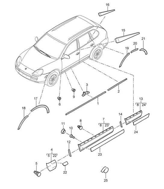 Diagram 810-05 Porsche 卡宴 S 4.5L V8 2003 年>>  车身