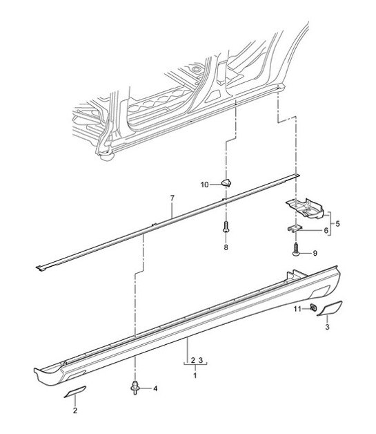 Diagram 810-11 Porsche 997 (911) MK1 2005-2008 Body