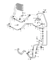 Verwarming / Aanvoerleiding / Retourleiding (Model: PR:D9J,D9K,D9L) Cayenne 9PA (955) 2003-06