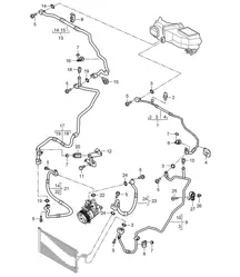 Kältemittelkreislauf mit Zusatzklimaanlage (PR:D9J,9AH) – Vorne – Cayenne 9PA (955) 3.2L 2003–06
