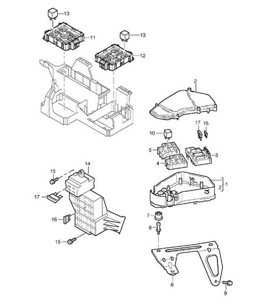 Diagram 902-00 Porsche Cayenne 92A (958) 2010-2017 Electrical equipment