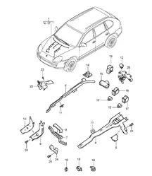 Kabelbomen / Motor (PR:D9K,D9L) Cayenne 9PA (955) 4.5L 2003-06