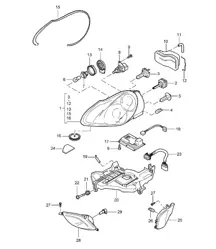 Faro / Indicatore di direzione / Faro fendinebbia (PR:8BC,8BZ,8JD) Cayenne 9PA (955) 2003-06