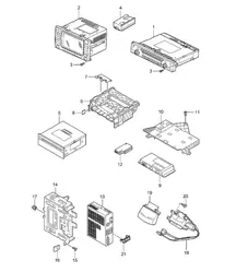 Radio / Sistema di navigazione / Parte ricevente / Parte ricevente TV / Radio / Sensore di campo magnetico / Bussola / Telecamera di retromarcia Cayenne 9PA (955) 2003-06
