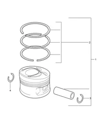Pistón / Aros de pistón (Modelo: 5501) Cayenne 9PA1 (957) 3.6L 2007-10