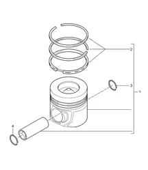 Piston / Piston rings (Model: 059D) Cayenne 9PA1 (957) 3.0L Diesel 2007-10