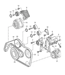 皮带张紧器/皮带传动装置（型号：059D）卡宴 9PA1（957）3.0L 柴油 2007-10