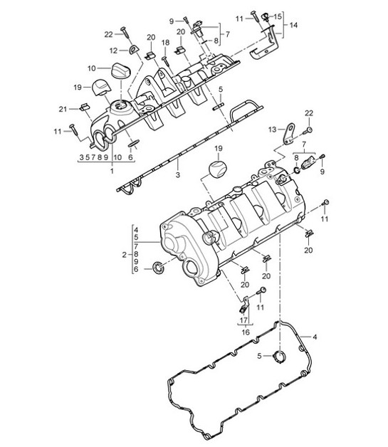 Diagram 103-004 Porsche 996 C2 3.4L 1997-08/01 引擎