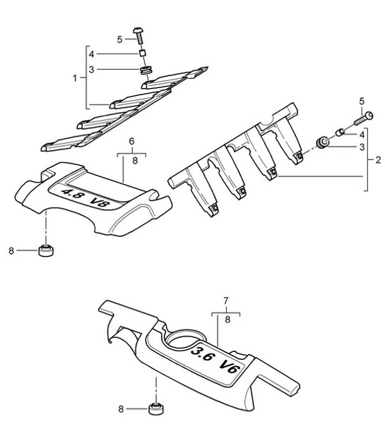 Diagram 103-008 Porsche 997 GT3 2007>> Moteur