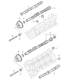 Árbol de levas (Modelo: 4801,4851) Cayenne 9PA1 (957) 4.8L 2007-10