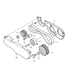 Tandriem / Tandriembeschermer (Model: 059D) Cayenne 9PA1 (957) 3.0L Diesel 2007-10