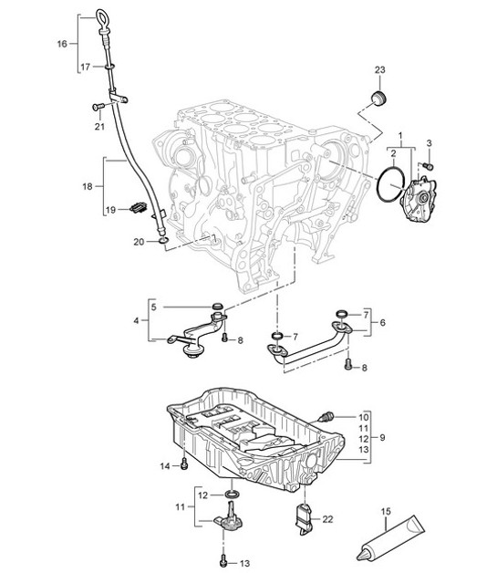 Diagram 104-005 Porsche Cayenne MK2 (957) 2007-2010 Motor