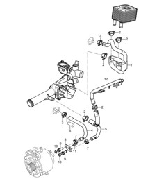 Water cooling (Model: 5501) Cayenne 9PA1 (957) 3.6L 2007-10