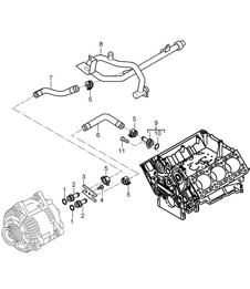 Water cooling (Model: 059D) Cayenne 9PA1 (957) 3.0L Diesel 2007-10
