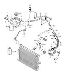 Sistema de refrigeración de refrigerante / Tanque de expansión de refrigerante (PR:D5V,D5Z) Cayenne 9PA1 (957) 4.8L 2007-10
