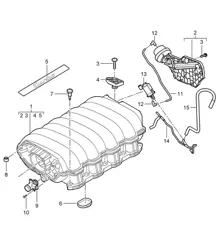 Ansaugluftverteiler (Modell: 4801,4851) Cayenne 9PA1 (957) 4.8L 2007-10