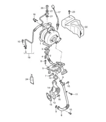 Exhaust gas turbocharger  / Oil pipe (Model: 059D) Cayenne 9PA1 (957) 3.0L Diesel 2007-10