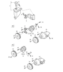 Dirección asistida / Bomba de dirección asistida / Bomba tándem / Depósito de aceite (PR:0AB,0AW) Cayenne 9PA1 (957) 2007-10