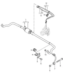 Stabilisator / Schlauch (PR:0AW) Cayenne 9PA1 (957) 2007-10