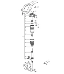 Sospensione / Traversa / Ammortizzatore (PR:1BK) Cayenne 9PA1 (957) 2007-10