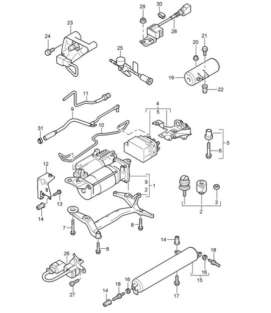 Diagram 606-000 Porsche Cayenne Turbo S 4.5L 2006>> Wheels, Brakes
