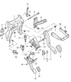 Hand Lever System, Pedal Cluster  Cayenne 9PA1 (957) 2007-2010