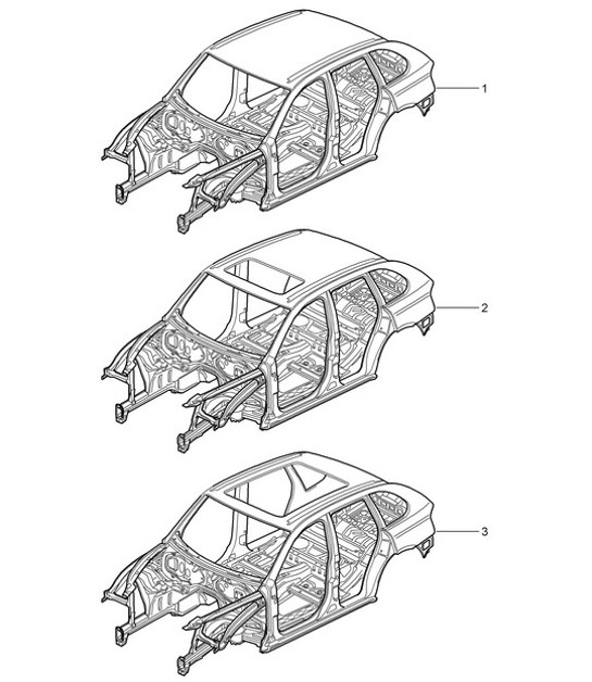 Diagram 801-000 Porsche Cayenne Turbo 4.5L 2003>> Body