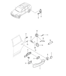车门把手 / 车门锁 - 后部 - Cayenne 9PA1 (957) 2007-10
