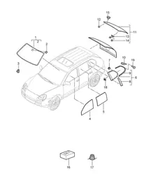 Raambeglazing Cayenne 9PA1 (957) 2007-10
