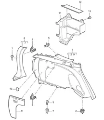 Side panel trim / Accessories - REAR - Cayenne 9PA1 (957) 2007-10