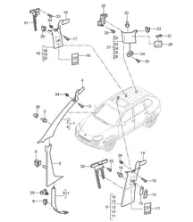Linings / A-pillar until D-pillar Cayenne 9PA1 (957) 2007-10