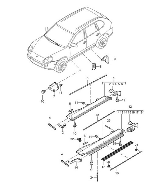 Diagram 810-010 Porsche 991 Cabriolet 2 3.0L (370 ch) Carrosserie