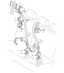 Seat belt - REAR - Cayenne 9PA1 (957) 2007-10