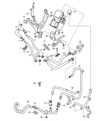 Verwarming / Toevoerleiding / Retourleiding / Diesel (PR:9M5,9AH) Cayenne 9PA1 (957) 3.0L Diesel 2007-10