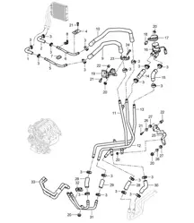 加热器带：辅助空调/进料管路/回流管路 (PR:D5V,D5Z, 9AH) Cayenne 9PA1 (957) 4.8L 2007-10