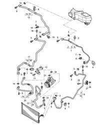 Kältemittelkreislauf (PR:D5V,D5Z, D50,9AB,9AD, 9AH) - VORNE - Cayenne 9PA1 (957) 3.0L Diesel / 4.8L 2007-10