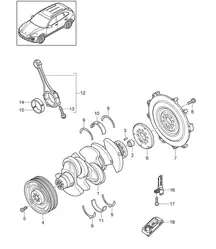 Crankshaft / Conrod (Model: 06EC,CGEA, CGE,CGFA,CJT) Cayenne 92A (958) 3.0L HYBRID 2011-18