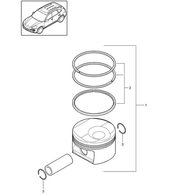 Diagram 102-040 Porsche 991 GT3 4.0L（500 马力）/ GT3 RS 4.0L（520 马力） 引擎