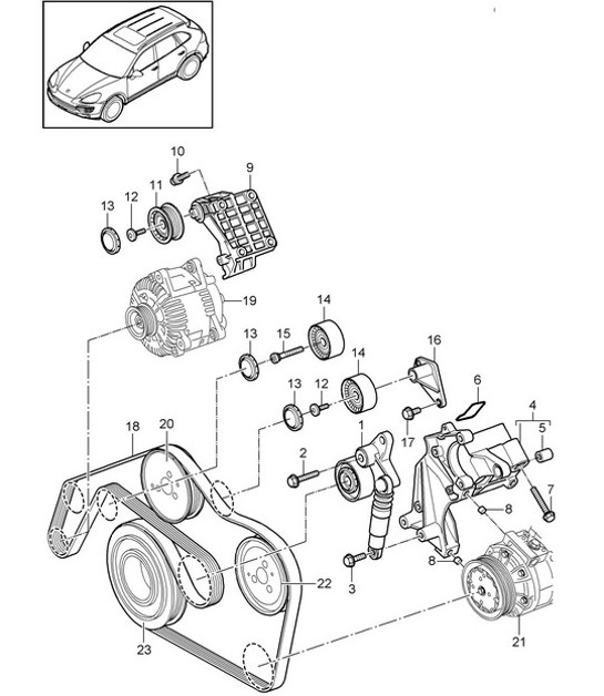 Diagram 102-090 Porsche Panamera Turbo E-Hybrid V8 4.0L 