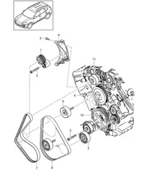 Tendicinghia/Trasmissione a cinghia (Modello: 06EC,CGEA, CGE,CGFA,CJT) Cayenne 92A (958) 3.0L HYBRID 2011-18