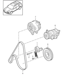 Belt tensioner / Belt drive (Model: CUDB,CUDC) Cayenne 92A (958) 4.2L DIESEL 2011-18